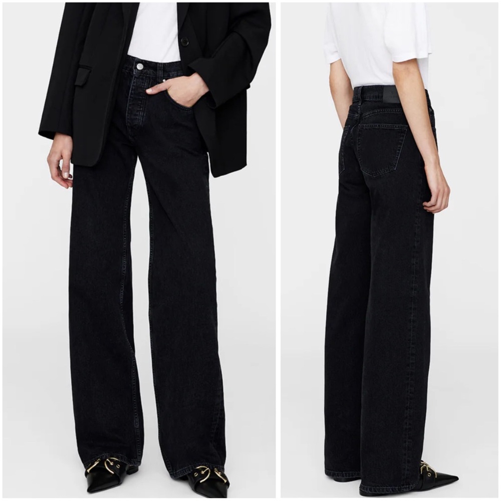 Anine Bing Black Flare & Wide Leg Jeans